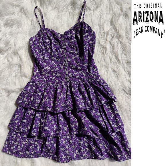 Arizona Jean Company Dresses & Skirts - Arizona Jean Co Floral Ruffle Dress Sz Small
